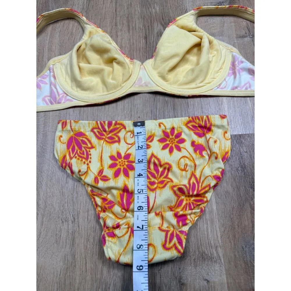 Y2K 2002 Victorias Secret Yellow & Pink Floral Bikini Set 36/M